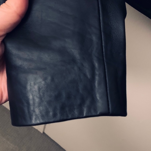 Micheal Kors Cropped Leather Moto Jacket Black S - Picture 6 of 13